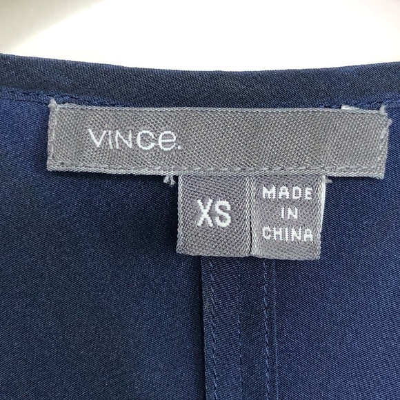 VINCE navy blue silk blouse - Picture 4 of 7